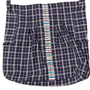 Navy blue plaid crossbody bag